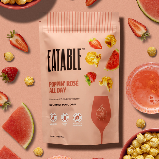 Poppin' Rosé All Day 🍷 Gourmet Caramel Popcorn