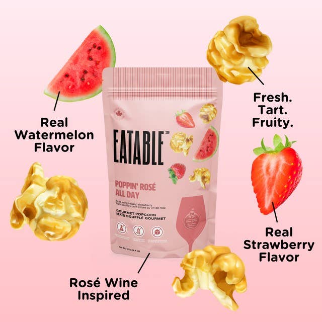 Poppin' Rosé All Day 🍷 Gourmet Caramel Popcorn
