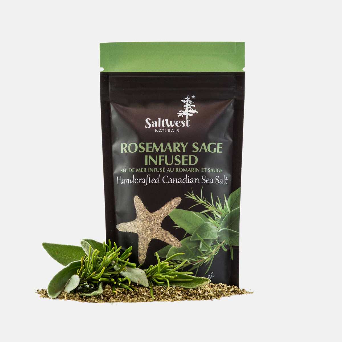 Case of 10 - Rosemary Sage Infused Sea Salt 40g