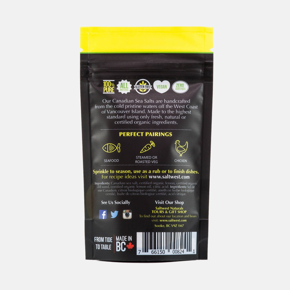 Case of 10 - Lemon Dill Infused Sea Salt 40g