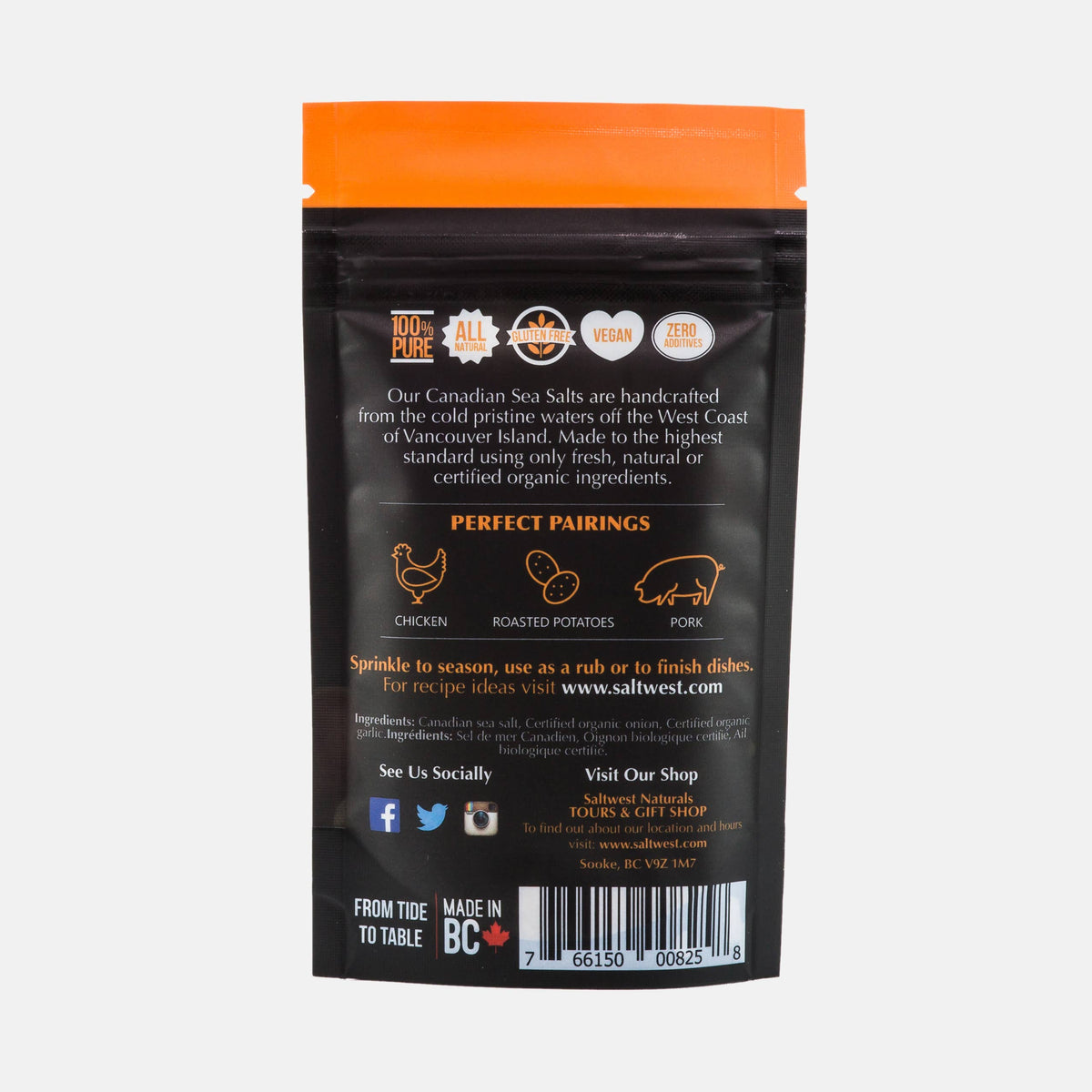 Case of 10 - Roasted Garlic & Onion Infused Sea Salt 40g