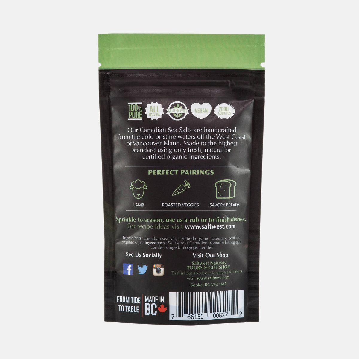 Case of 10 - Rosemary Sage Infused Sea Salt 40g