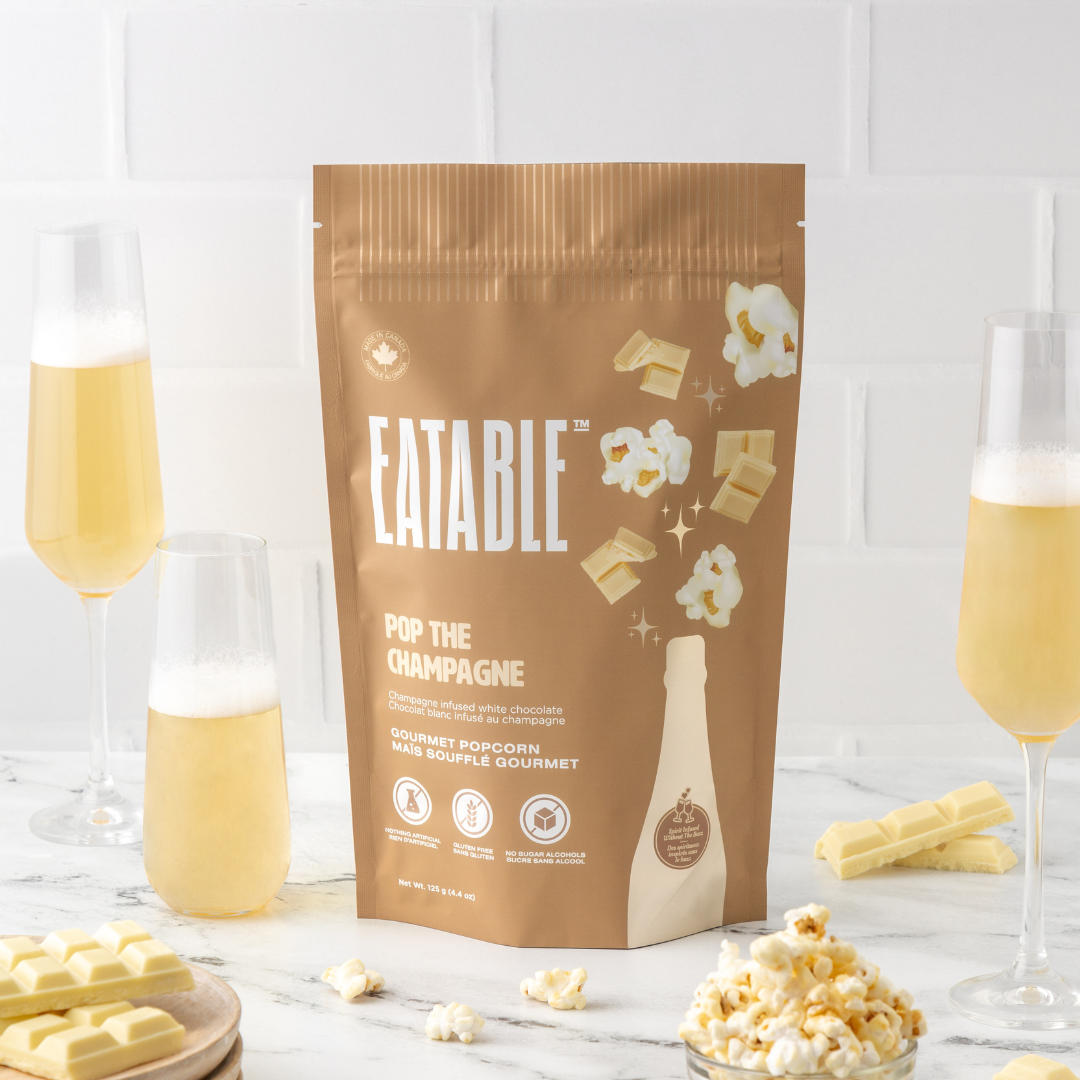 Pop the Champagne 🍾 Gourmet White Chocolate Popcorn