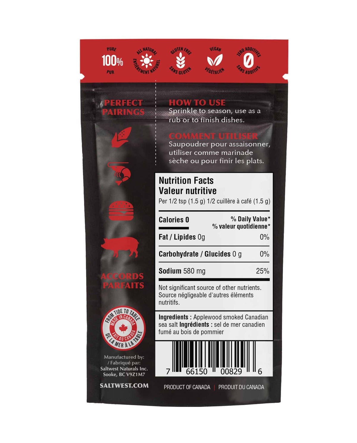 Case of 10 - Applewood Smoked Sea Salt 45g