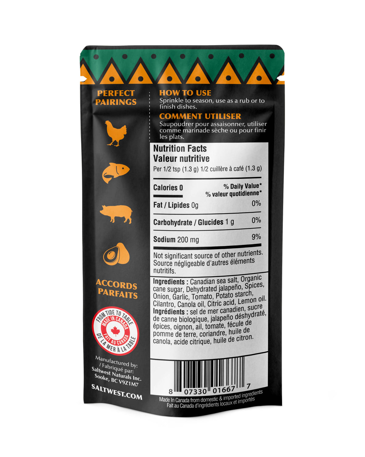 Saltwest Naturals – Zesty Jalapeño Sea Salt 40g